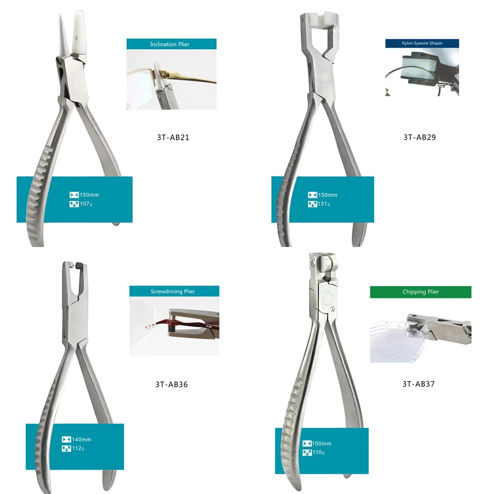 Stainless Steel Eyeglasses Spring Plier Glasses Screw Cutter Trident Chip Block Plier Adjuster Optical Repair Hand Tool